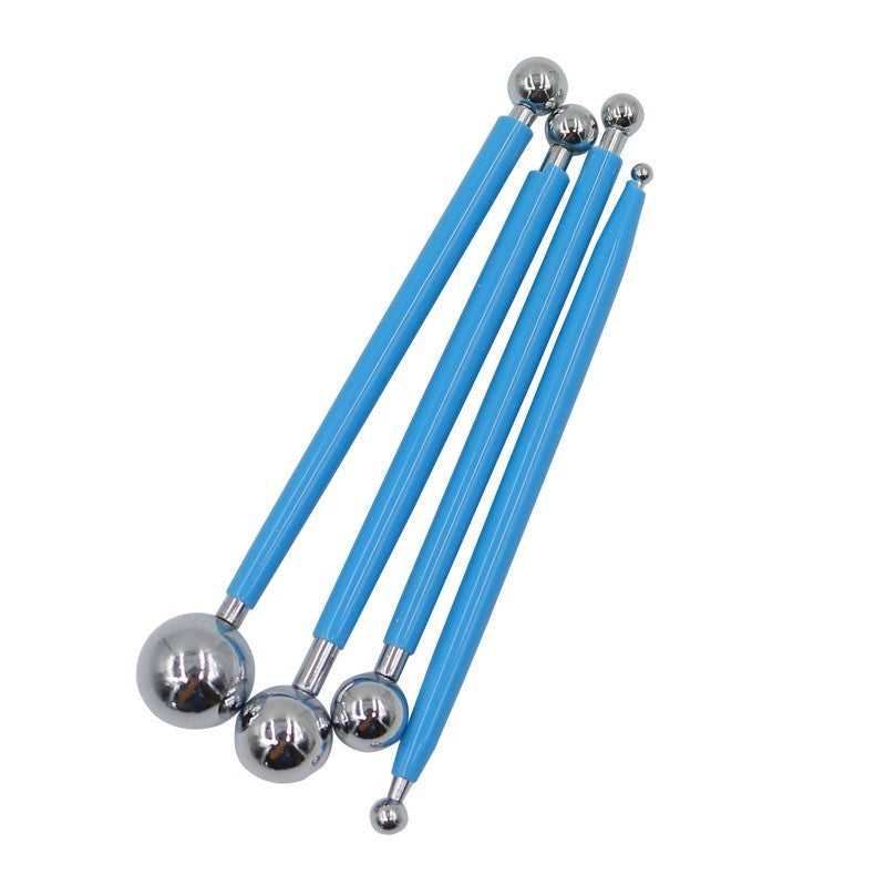 4pcs Stainless Steel Ball Dotting Modelling Tool for Fondant and DIY Craft Use TSC