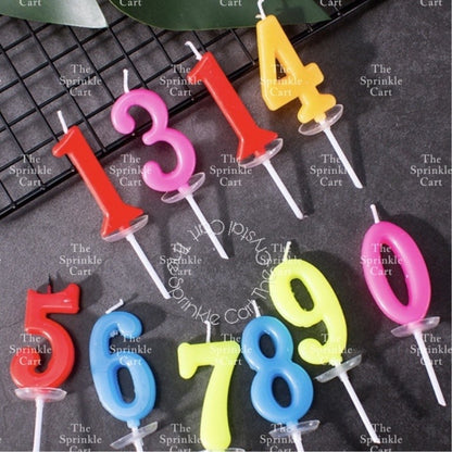1pc RANDOM COLOR Number Candle for Birthday Cake Party Supplies TSC