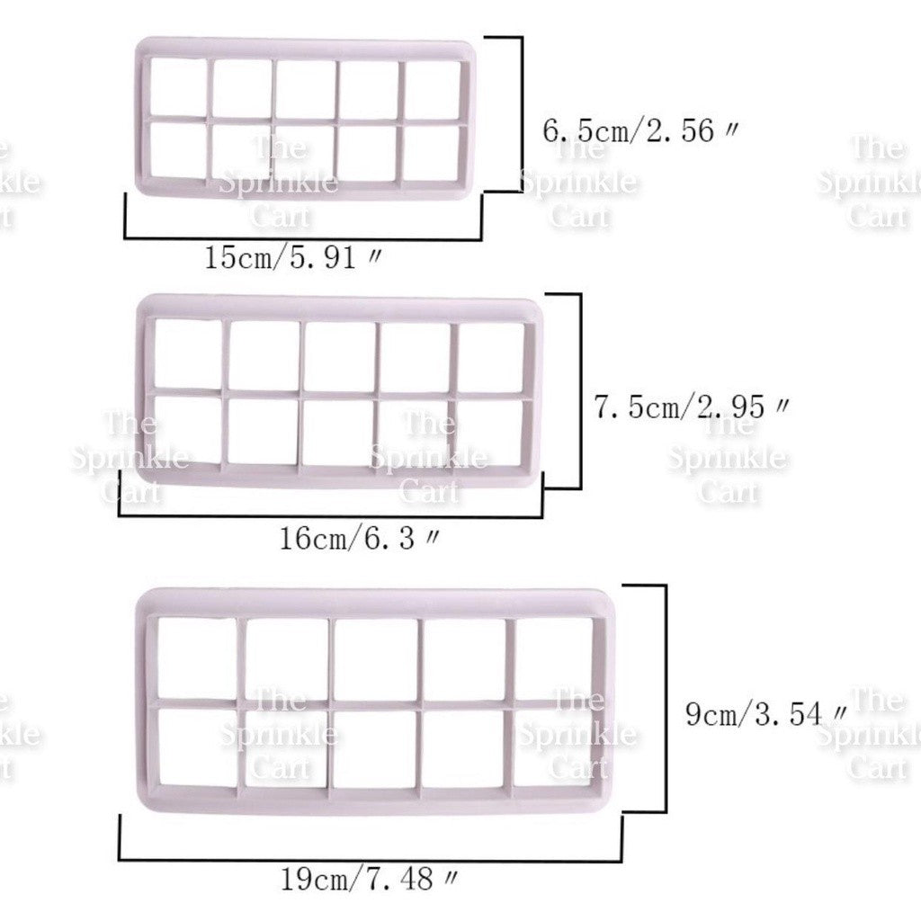 Geometric Grid Fondant Cookie Cutter Molder Hexagon Round Square Triangle for Baking Use TSC