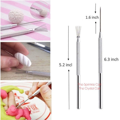 Aluminum 7-Pin Wire Pro Needle and Precision Knife Modelling Tool for Gumpaste Fondant Cake and DIY Clay Arts TSC