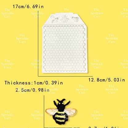 Honeycomb and Bee Theme Silicone Molder for Cake Decoration TSC