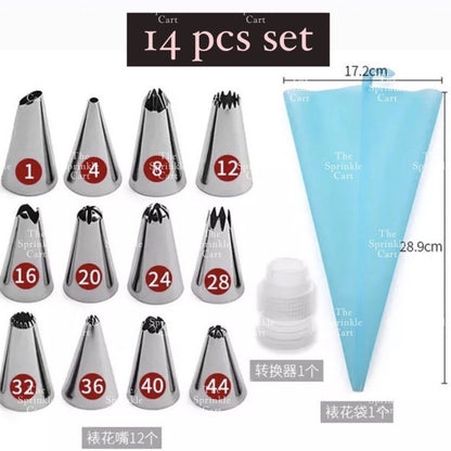 Nozzle Set with Piping Bag for Icing Cake Decoration TSC