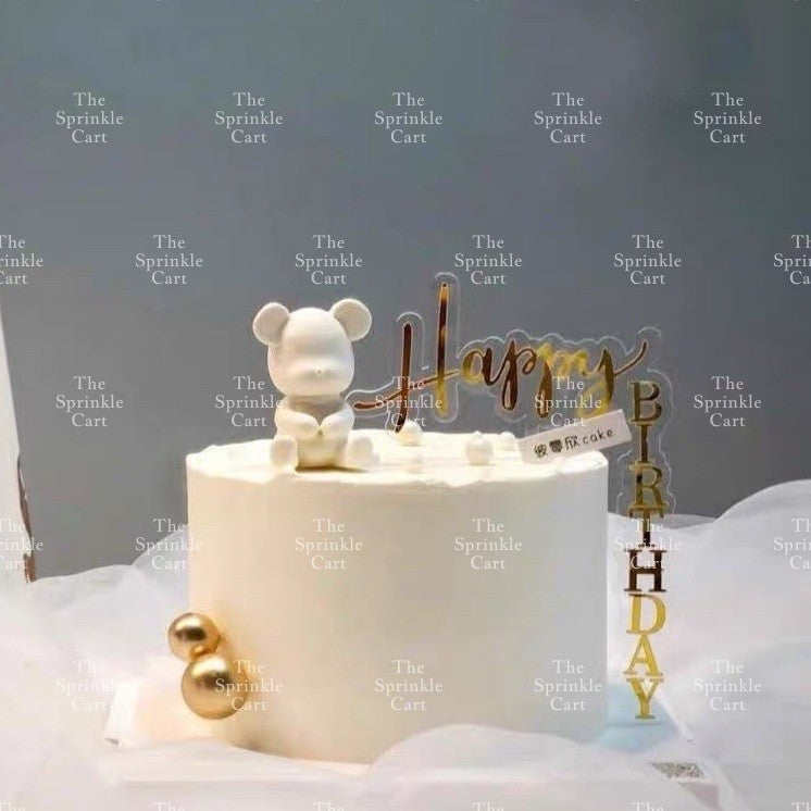 Right Angle Acrylic Happy Birthday Cake Topper TSC