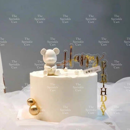Right Angle Acrylic Happy Birthday Cake Topper TSC