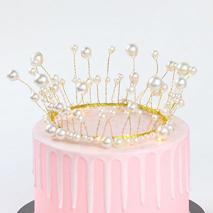 Pearl Crown for DIY Cake Decoration and Head Accessory TSC