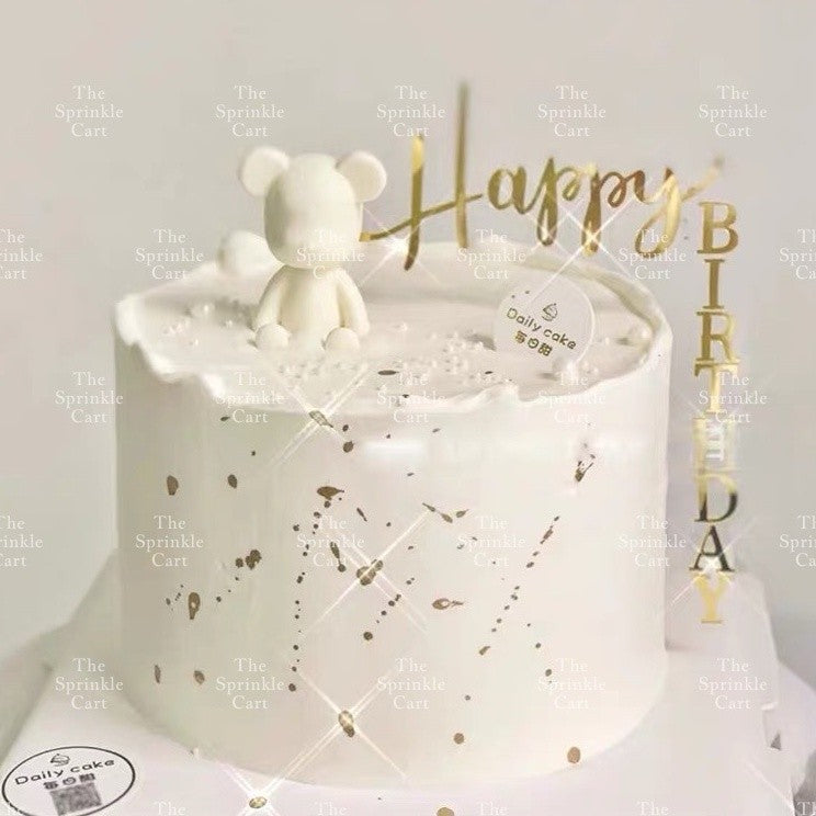 Right Angle Acrylic Happy Birthday Cake Topper TSC