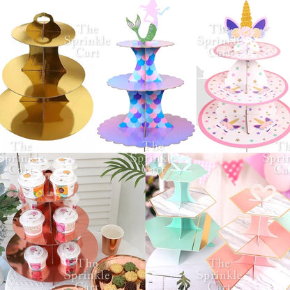 3-Layer Cupcake Stand Cake And Dessert Displays Birthday Party Celebration Themed Cupcake Holder