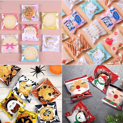 Cookie Packaging OPP & Plastic Loot Bag Halloween Christmas Pastry Bag Transparent Cookie Plastic Bag