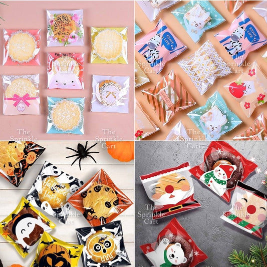 Cookie Packaging OPP & Plastic Loot Bag Halloween Christmas Pastry Bag Transparent Cookie Plastic Bag