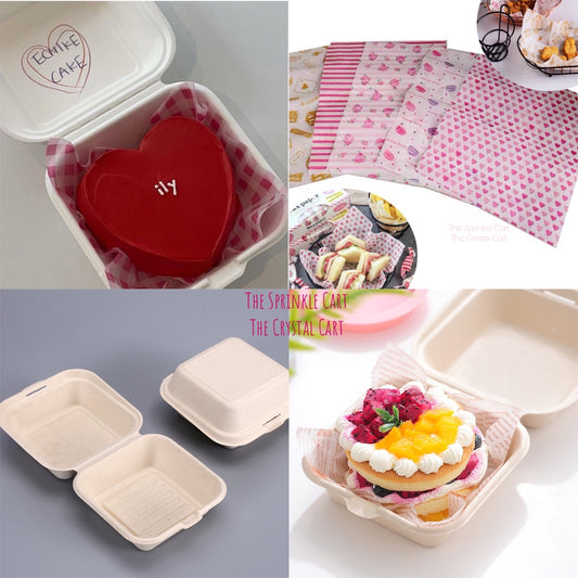 Bento Cake Box Clamshell Wax Paper Non grease Food Wrapper TSC