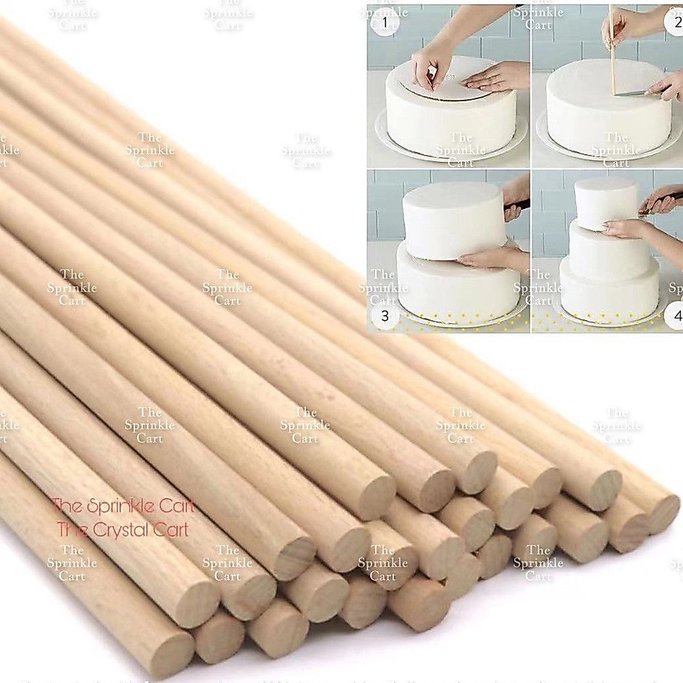 Wooden Cake Dowel Bamboo Support Individually Wrapped Boba Plastic Straw TSC