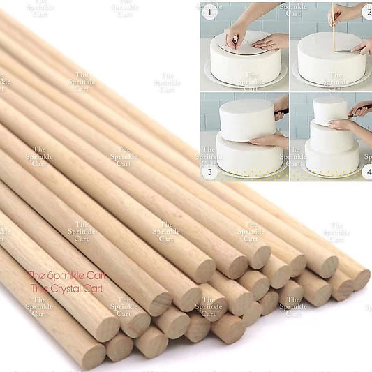 Wooden Cake Dowel Bamboo Support Individually Wrapped Boba Plastic Straw TSC