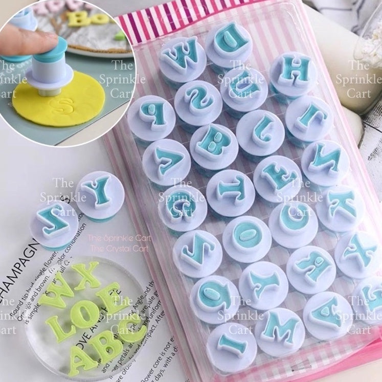 Alphabet & Number Molder Stamp Plunger Set for Fondant Lettering
