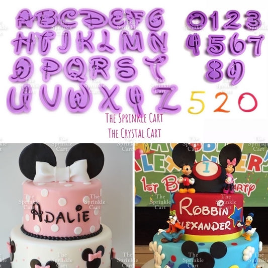 36pcs Disnney Font Fondant Letter Alphabet Number Cutter TSC
