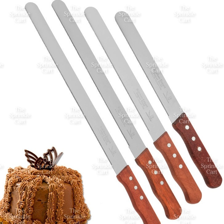 1-piece Serrated Bread Cake Knife Stainless Steel Wooden Handle TSC