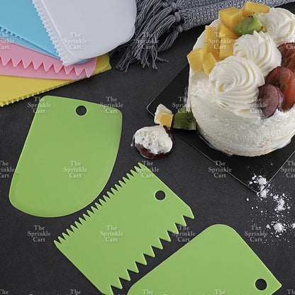 3pcs Plastic Scraper Cake Smoother Dough Cutter Baking Tool TSC