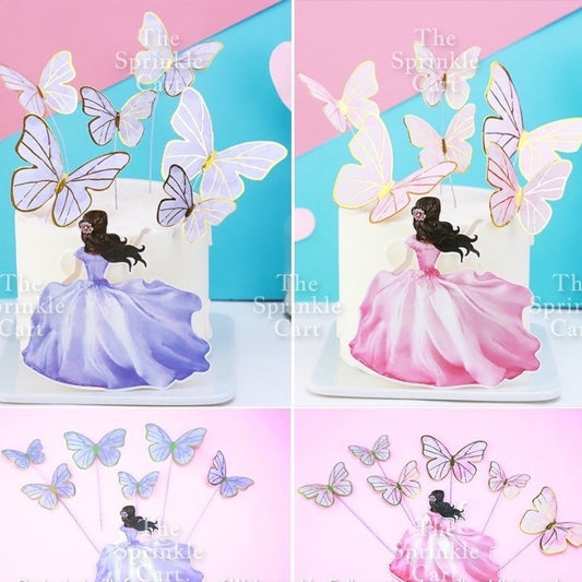 Butterfly Girl Fan Cake DIY Topper Decoration