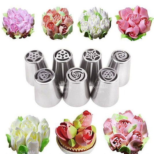 7pcs Set Russian Tulip Icing Piping Tip XL Nozzle Pastry Tip