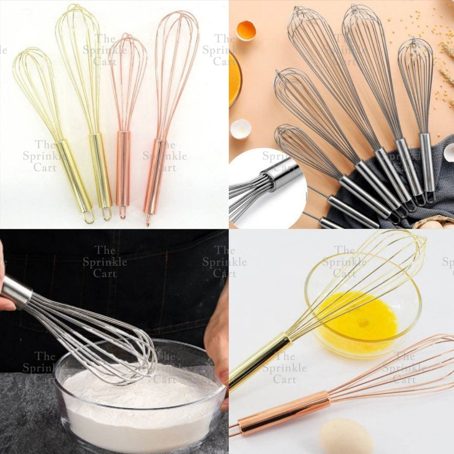 High Quality Stainless Steel Egg Whisk Non-Slip Manual Egg Beater Kitchen Mixing Tools