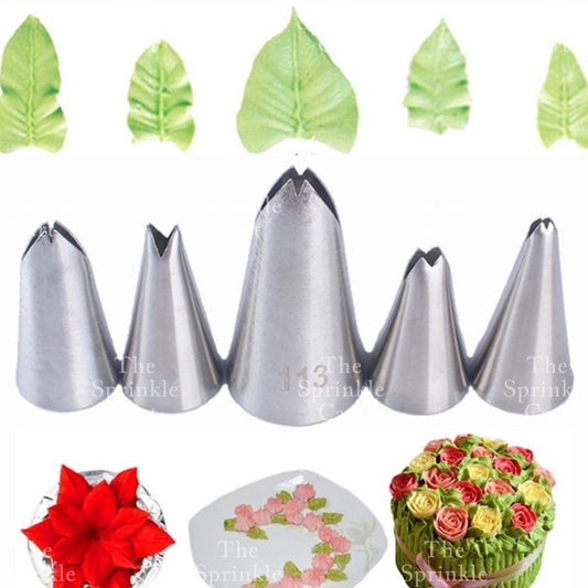 5pcs Leaf Buttercream Nozzle for Icing Decoration