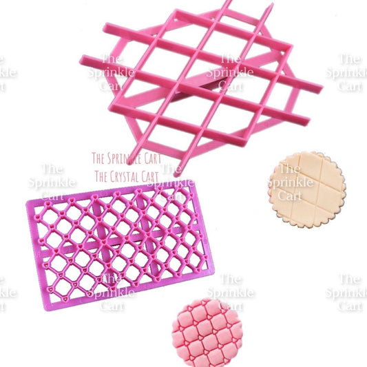 Fondant Quilting Embosser Cutter Tool for Baking and DIY Cake Decoration Diamond Heart Brick Flower Cobblestone Design TSC