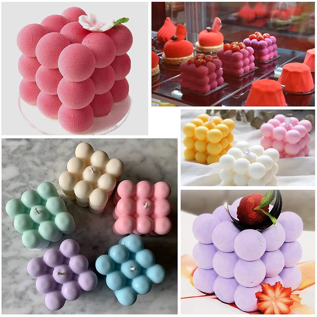Bubble Cube Silicone Molder for Baking Use and DIY Candle Resin Crafting Tool TSC
