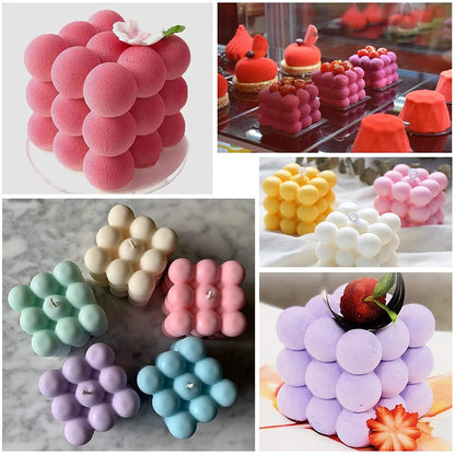 Bubble Cube Silicone Molder for Baking Use and DIY Candle Resin Crafting Tool TSC
