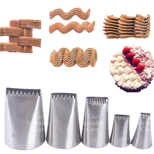 5pcs Basket Fence Weave Nozzle Icing Piping for Cake Decorating tsc