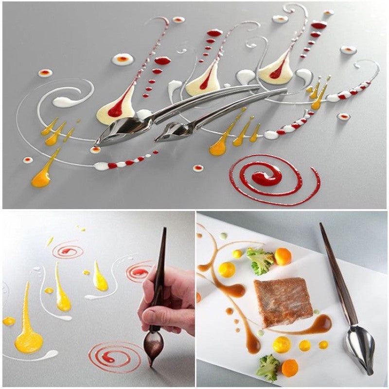 Stainless Steel Decorating Spoon for sauce plating chocolate drip
