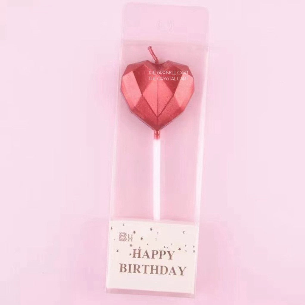 Metallic Color Candle Heart Star Shape for Birthday Party Supplies TSC