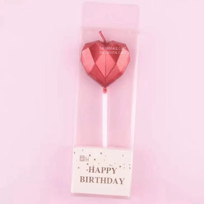 Metallic Color Candle Heart Star Shape for Birthday Party Supplies TSC