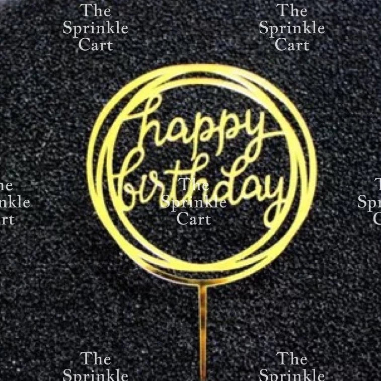 Acrylic Glitter Paper Happy Birthday Mr & Mrs Girl Boy Cake Topper Party Supplies
