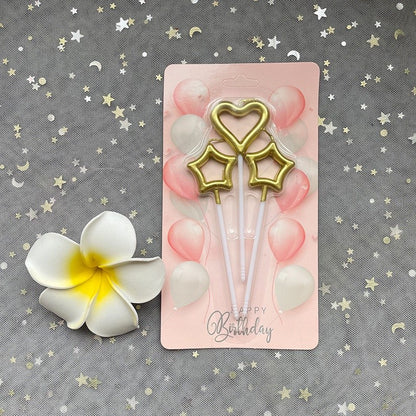 Heart Star Candle for Birthday Cake Party Supplies TSC