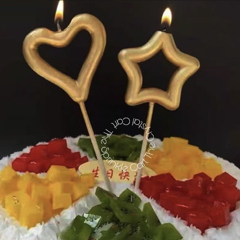 Heart Star Candle for Birthday Cake Party Supplies TSC