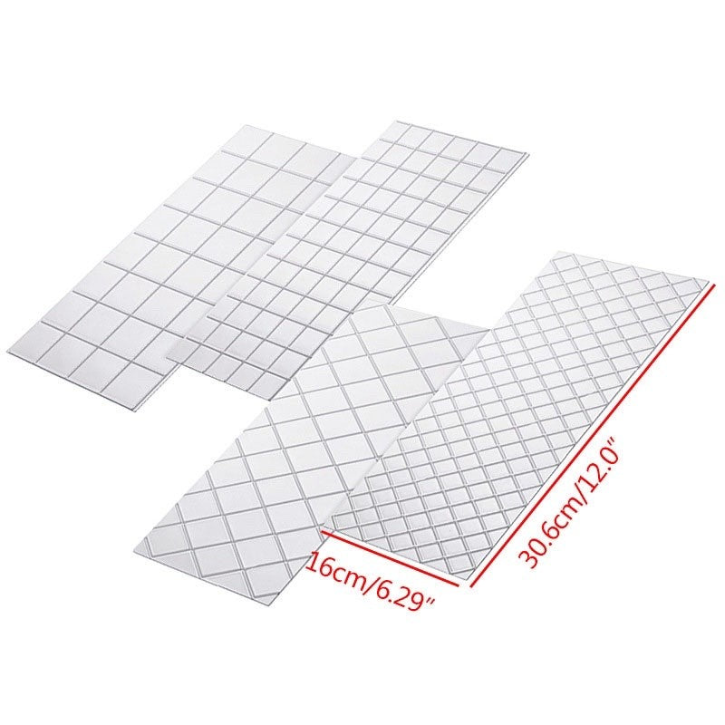 4pcs set Lattice Texture Mat Imprint Fondant Stencil Border Embosser Grid Swirl Pattern TSC