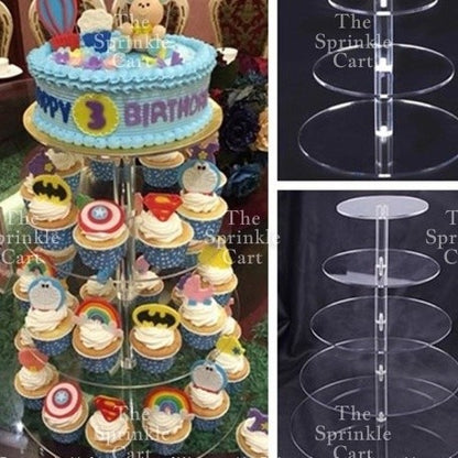 3/4/5 Tier Acrylic Cupcake Stand Display Dessert Buffet Serveware TSC