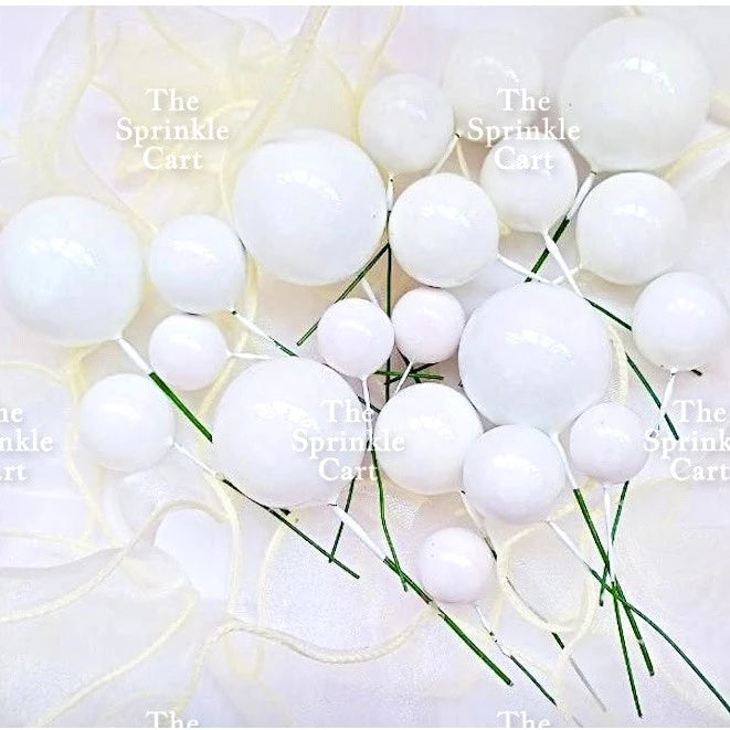 Balls Cake Topper Gold Silver White Pink Blue Yellow Decoration Birthday Swirl Ball Spiral Ball