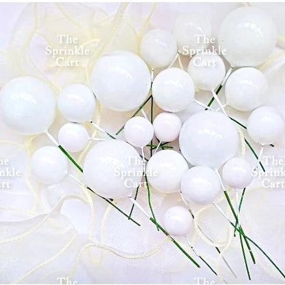 Balls Cake Topper Gold Silver White Pink Blue Yellow Decoration Birthday Swirl Ball Spiral Ball