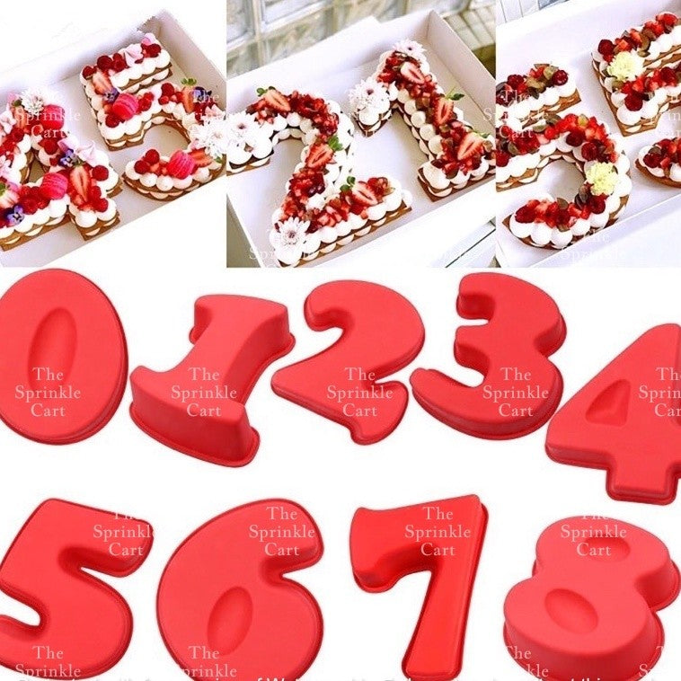 10-inch Silicone Number Cake Molder Oven safe Thick Baking Tool TSC