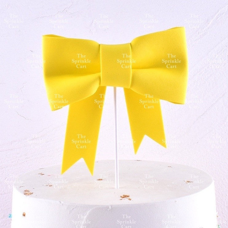 Colorful Glitter Big Ribbon Ballet Bow Tie and Spike Fastener for Cake Decoration TSC