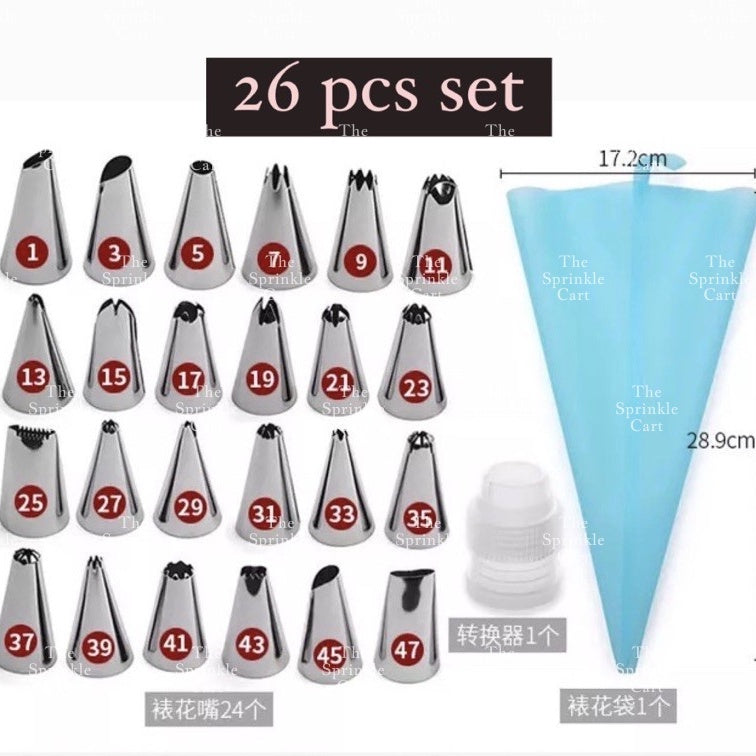 Nozzle Set with Piping Bag for Icing Cake Decoration TSC