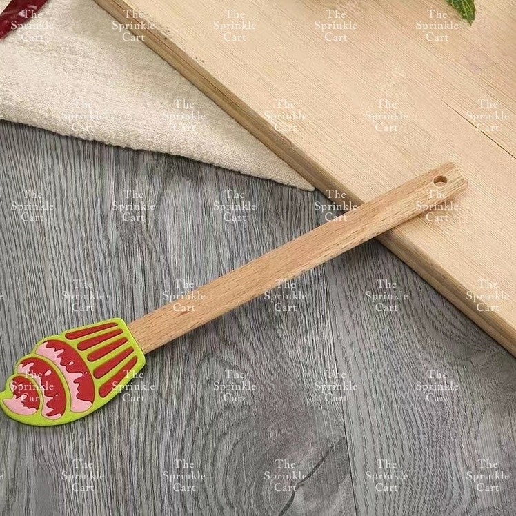 High Quality Silicone Spatula with Wooden Handle for Pastry Baking and Kitchen Tool TSC