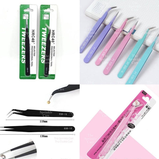 Anti Static Straight and Bended Stainless Steel Tweezers for Baking and Personal Care Tool