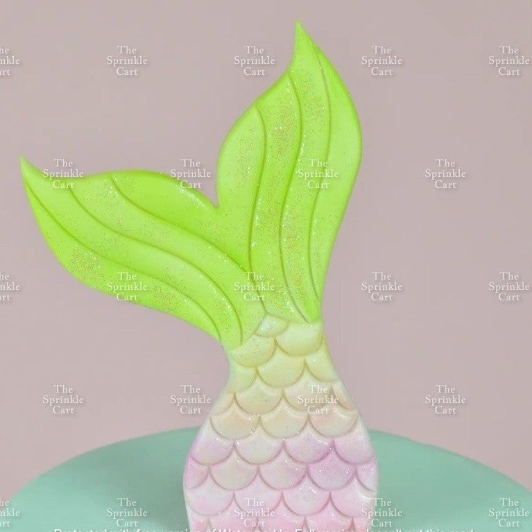 2pcs Plastic Mermaid Tail Fondant Cookie Cutter Molder for Cake Decoration and Pastry Use TSC