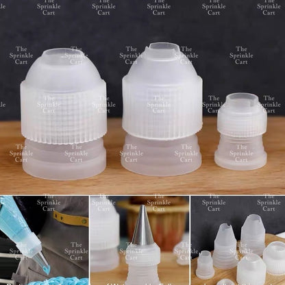 3pcs Small Medium Large Coupler Adaptor Nozzle Converter for Icing Pastry
