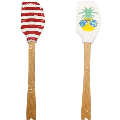 Silicone Spatula with Wooden Handle Cute Design Spatula Love Spatula for Baking Pastry Cooking