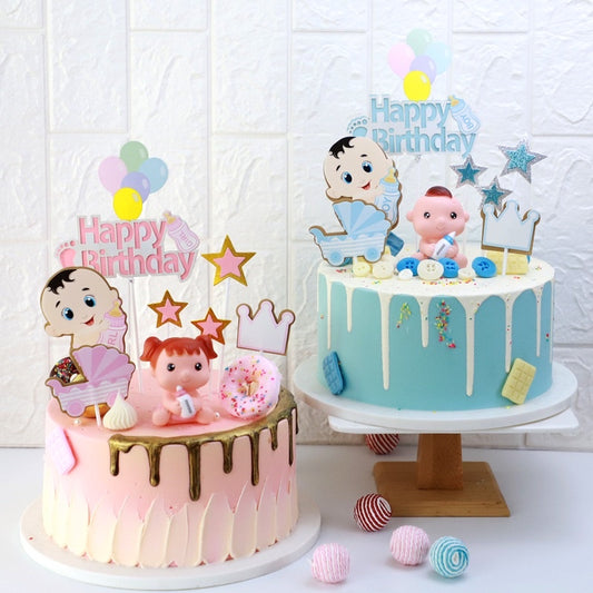 Baby Boy and Girl Cake Topper Decoration TSC