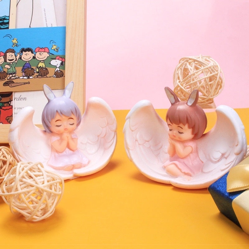 Angel Cake Topper Happy Christening Baptism Moon Baby Wings Cake Topper Decoration Baby Theme