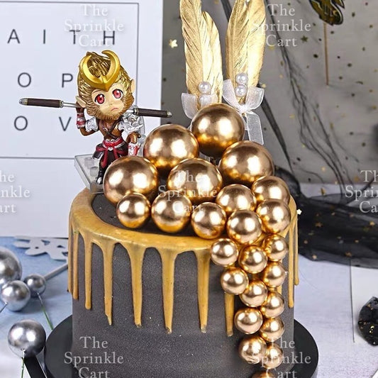 Balls Cake Topper Gold Silver White Pink Blue Yellow Decoration Birthday Swirl Ball Spiral Ball