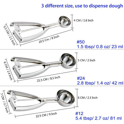 Ice Cream Scooper Stainless Steel Cookie Scooper Dessert